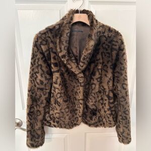 VELVET FAUX LEOPARD JACKET